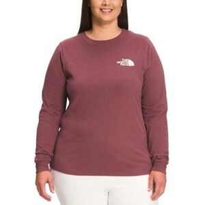 The North Face Women's Graphic Injection Plus Size Long Sleeve T-Shirt Red, 1X -